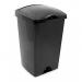 Addis 50ltr Lift Up Flat top Kitchen Waste Trash Complete Bin, All Black 486795