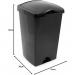 Addis 50ltr Lift Up Flat top Kitchen Waste Trash Complete Bin, All Black 486795