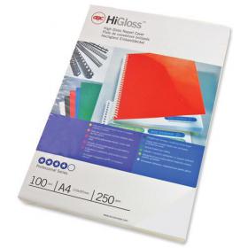 GBC Binding Covers Plain 250gsm A4 Gloss White Ref CE020071 Pack of 50x2