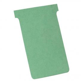 Nobo T-Cards 160gsm Tab Top 15mm W124x Bottom W112x Full H180mm Size 4 Green Ref 32938924 [Pack 100] 491060