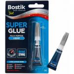 Bostik Super Glue Multi Purpose Super Glue Fast Setting 3g Tube 493825