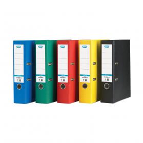 Elba Lever Arch File A4 Coloured Paper on Board Capacity 70mm Assorted Ref 100025220 Pack of 10 495264