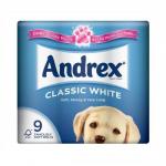 Andrex Toilet Rolls Classic Clean 2-Ply 124x103mm 200 Sheets White Ref 1102055 [Pack 9] 495704