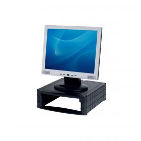 Monitor Screen Riser 34-100mm Storage Stackable 20kg Load Black 507168
