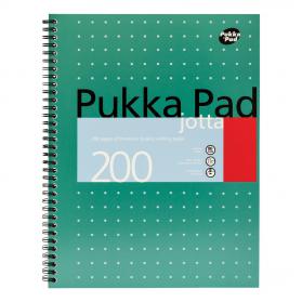 Pukka Pad Mettallic Jotta Nbk Wirebound 80gsm Ruled Margin Perf Punch 4 Hole 200pp A4+ Ref JM018 [Pack 3] 507842