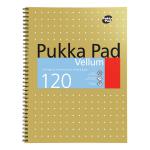 Pukka Pad Vellum Notebook Wirebound 80gsm Ruled Margin Perf Punched 4 Holes 120pp A4+ Ref VJM/1 [Pack 3] 507869