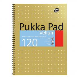Pukka Pad Vellum Notebook Wirebound 80gsm Ruled Margin Perf Punched 4 Holes 120pp A4+ Ref VJM/1 Pack of 3 507869