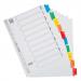 Oxford Index 1-10 Multipunched Mylar-reinforced Multicolour-Tabs 170gsm A4 White Ref 100204614