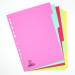 Elba Subject Dividers 5-Part Card Multipunched Recyclable 160gsm A4 Assorted Ref 400007241