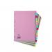 Elba Subject Dividers 15-Part Card Multipunched Recyclable 160gsm A4 Assorted Ref 400007437