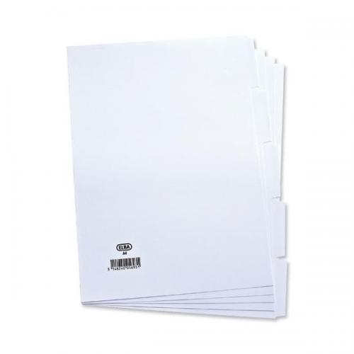 Elba (A4) Card Divider Unpunched 5-Part | 514616 | Unpunched Dividers