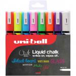 Uni Chalk Marker Medium Bullet Tip PWE-5M Line Width 1.8-2.5mm Wallet Assorted Ref 153494341 [Pack 8]