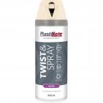 Plastikote Premium Paint Spray Satin Finish White 400ml. 531442