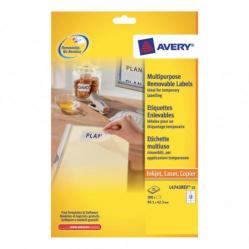Cheap Stationery Supply of Avery Multipurpose Labels Removable Laser 12 per Sheet 99.1x42.3mm White L4743REV-25 300 Labels 534241 Office Statationery