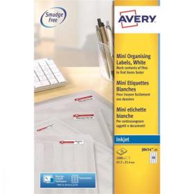 Avery Mini Multipurpose Labels Inkjet 40 per Sheet 45.7x25.4mm White Ref J8654-25 1000 Labels 534594