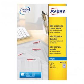 Avery Mini Multipurpose Labels Inkjet 189 per Sheet 25.4x10mm White Ref J8658REV-25 4725 Labels 534608