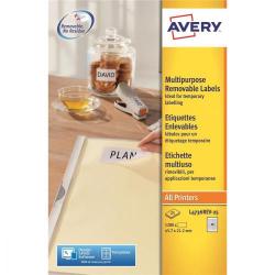 Cheap Stationery Supply of Avery Mini Multipurpose Labels Removable Laser 48 per Sheet 45.7x21.2mm Wht L4736REV-25 1200 Labels 535018 Office Statationery
