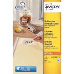 Cheap Stationery Supply of Avery Mini Multipurpose Labels Removable Laser 80 per Sheet 35.6x16.9mm Wht L4732REV-25 2000 Labels 536005 Office Statationery