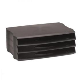 Avery DTR Eco Letter Tray Wide Entry Stackable Set of 3 Black Ref DR800BLK Pack of 3 544868
