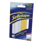 Sellotape Permanent Sticky Hook and Loop Strips in a Wallet 20x450mm Ref 1445183 547015