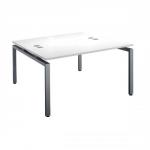 Sonix Office Furniture Plus Bench (120 x 80cm) Rectangular Desk (White) with Silver Frame 548263