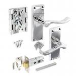 Securit Scroll Internal Handle Pack Chrome DP2701 Full Door kit 550822