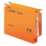 Rexel Crystalfile Extra Lateral File Polypropylene 30mm Wide-base Foolscap Orange Ref 300125 [Pack 25] 561331