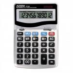 Aurora Desktop Calculator 12 Digit 4 Key Memory Battery/Solar Power 133x35x198mm Silver Ref DT303 566861