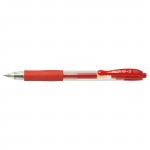 Pilot G205 Gel R/ball Pen Rubber Grip Retractable 0.5mm Tip 0.32mm Line Red Ref 4902505163111 [Pack 12] 567211