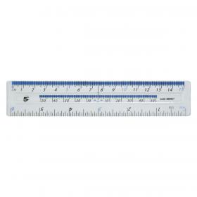 5 Star Office Ruler Plastic Metric and Imperial Markings 150mm Clear 569957