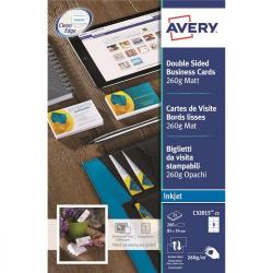 Cheap Stationery Supply of Avery Quick and Clean Business Cards Inkjet 260gsm 8 per Sheet Matt Coated C32015-25 200 Cards 571852 Office Statationery