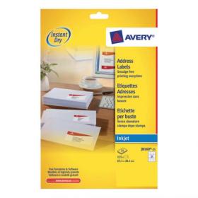 Avery Quick DRY Addressing Labels Inkjet 21 per Sheet 63.5x38.1mm White Ref J8160-25 525 Labels 572009