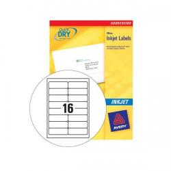 Cheap Stationery Supply of Avery Quick DRY Addressing Labels Inkjet 16 per Sheet 99.1x33.9mm White J8162-25 400 Labels Office Statationery