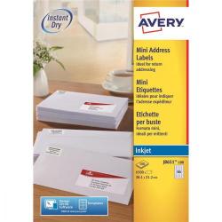 Cheap Stationery Supply of Avery Mini Address Labels Inkjet 65 per Sheet 38.1x21.2mm White J8651-100 6500 Labels 572173 Office Statationery