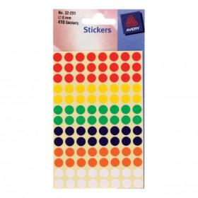 Avery Packet of Labels Colour Coding Diam.8mm Assorted Ref 32-291 560 Labels 572319