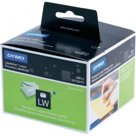 Dymo LabelWriter Labels Large Address Plastic 36x89mm Clear Ref 99013 S0722410 Pack of 260 572785