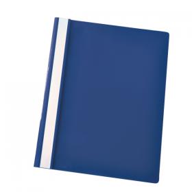 Esselte Report Flat Bar File Polypropylene Clear Front A4 Dark Blue Ref 28315 Pack of 25 572874