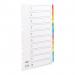 Concord Commercial Index 1-10 Multipunched Mylar-reinforced Multicolour-Tabs 160gsm A4 White Ref 08901