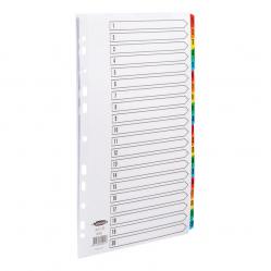 Cheap Stationery Supply of Concord Commercial Index 1-20 Multipunched Mylar-reinforced Multicolour-Tabs 160gsm A4 White 69201 573012 Office Statationery
