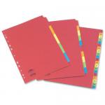 Concord Bright Subject Dividers 5-Part Card Multipunched Extra Wide 160gsm A4+ Assorted Ref 52199 573047