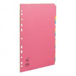 Concord Bright Subject Dividers 20-Part Card Multipunched Extra Wide 160gsm A4+ Assorted Ref 52399 573063