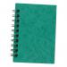 The picture shows a pack of twelve Sinclairs Notebooks Silvine Notebooks. The notebooks are twinwire sidebound and are made of 75gsm paper. The cover is green and the notebooks are ruled with a total of 200 pages each. The notebooks are in the A6 size.