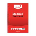 Silvine Student Notebook Wirebound 75gsm Narrow Ruled Punched 4 Holes 120pp A4 Red Ref 141 [Pack 12] 573772