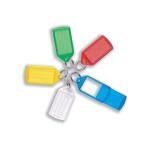 5 Star Facilities Sliding Key Fob Coloured Large Label Area 51x33mm25mm Ring Assorted [Pack 10] 576906