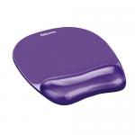 Fellowes Crystal Mouse Mat Pad with Wrist Rest Gel Purple Ref 91441 591863