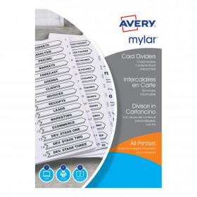 Avery Index Mylar 1-10 Punched Mylar-reinforced Tabs 150gsm A4 White Ref 05461061 598063