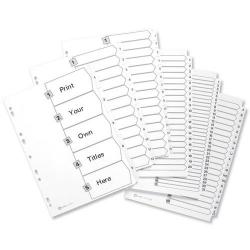Cheap Stationery Supply of Avery Index Mylar 1-31 Punched Mylar-reinforced Tabs 150gsm A4 White 05465061 Office Statationery