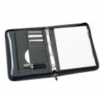 5 Star Office Zipped Conference Ring Binder Capacity 25mm Leather Look A4 Black 602847