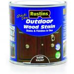 Rustins Quick Dry Outdoor Wood Stain Satin Walnut 250Ml 617134