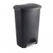 Addis Plastic Family Kitchen Bin Black With Silver Pedal 517262 617464